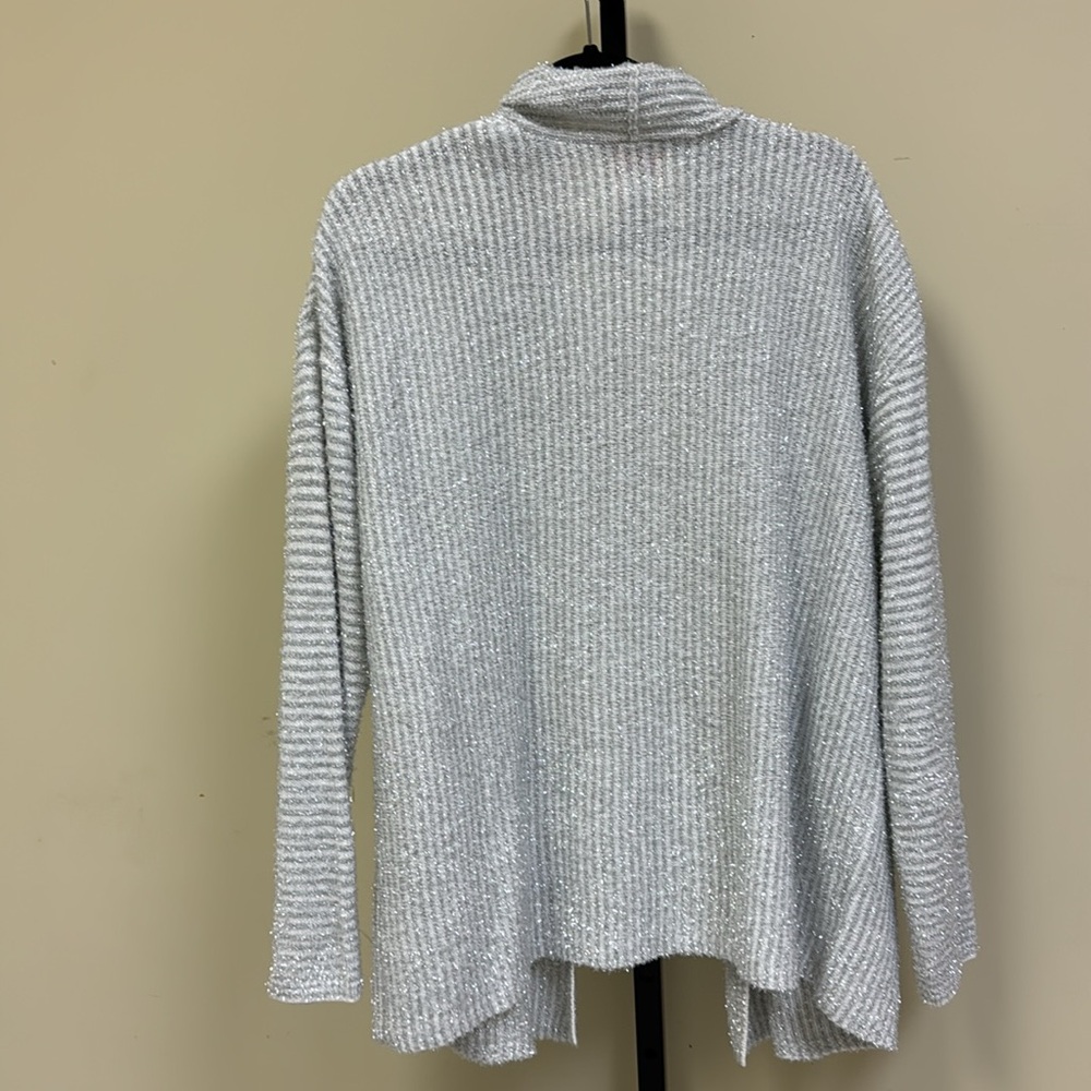 Plus Size Ruby Rd. Silver Metallic Sweater - image 5